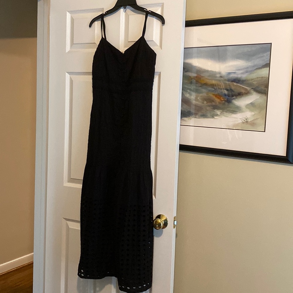 EUC Solid and Striped maxi dress